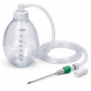 450ML BULB WITH ROUND PVC DRAIN + NEEDLE (10/14/16/18 FR)